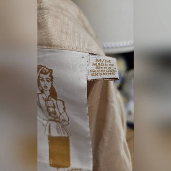 TWELVE by TWELVE 100% Silk Ruffle Front Button Up Collared Dress.Cream/white. M - Picture 5 of 13